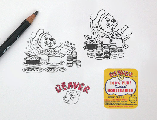 Original Beaver Brand logo sketches