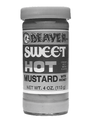 Vintage Beaver Brand Sweet Hot Mustard 4 oz bottle