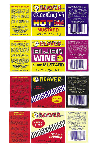 4 vintage Beaver Brand labels