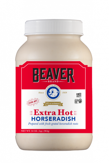 Beaver Brand Extra Hot Horseradish front 34oz