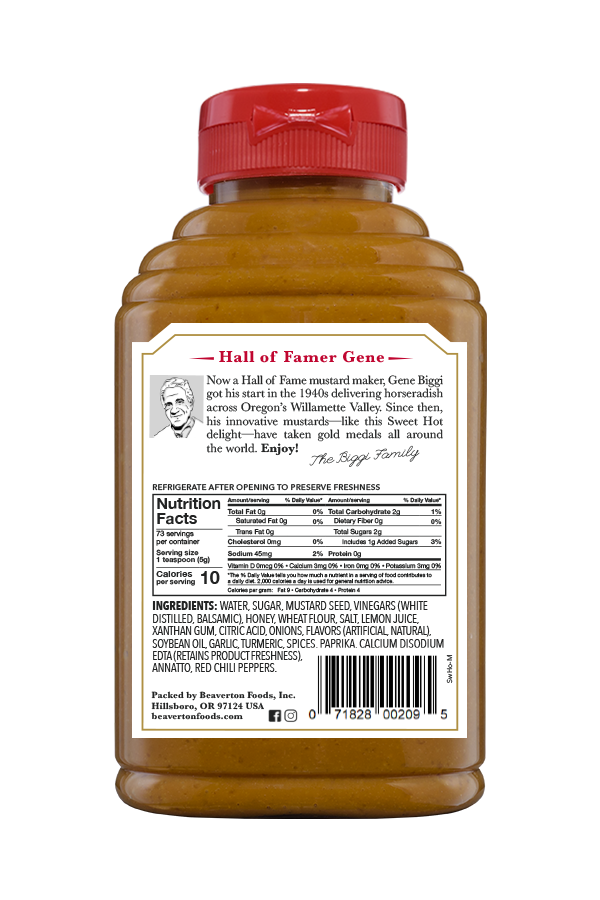 Beaver Brand Sweet Hot Mustard Back 13oz