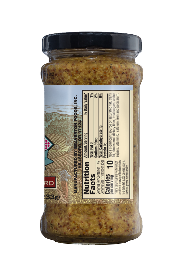 Napa Valley Whole Grained Mustard nutrition 8.25oz