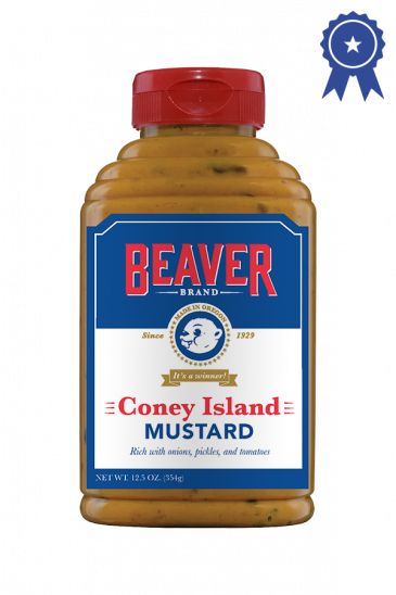 Beaver Brand Coney Island Mustard front 12.5oz