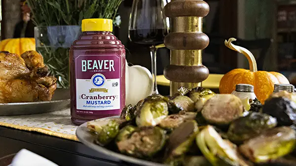 Cranberry Mustard Roasted Brussels Sprouts