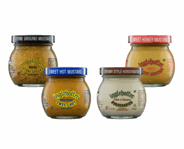 Inglehoffer "The Host" 4-Pack – (Stone Ground Mustard, Sweet Hot Mustard, Honey Mustard, Cream Horseradish)