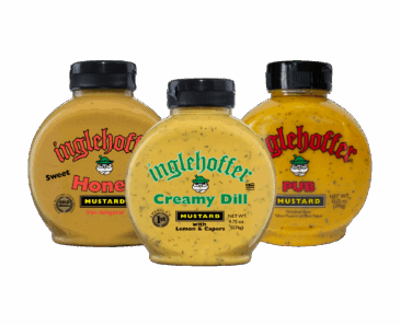 Inglehoffer "The Tastemaker" 3-Pack – (Honey Mustard, Pub Style Yellow Mustard, Creamy Dill Mustard)